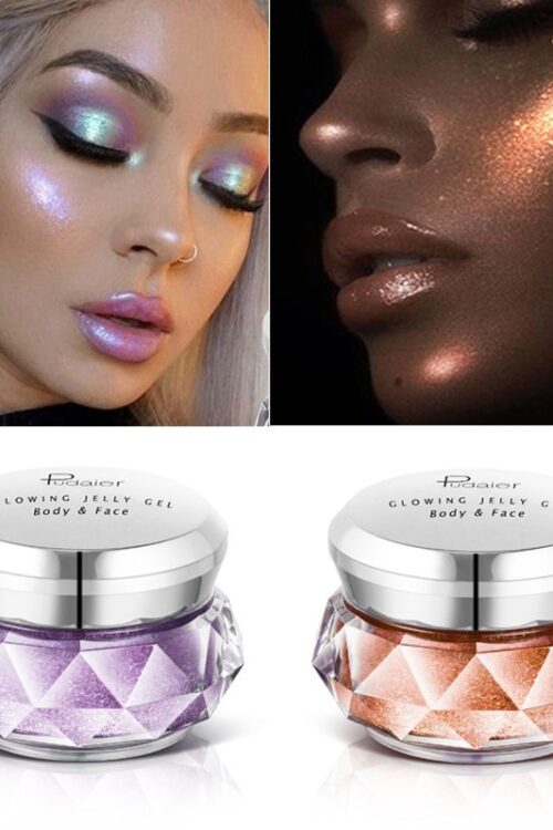 Face Highlighter Jelly Gel Mermaid Eyeshadow Glow Body Glitter Festival Makeup Iluminador Gold Liquid Highlighter Bronzer