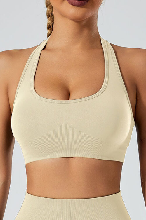 U-collar Halter Bra Outer Wear Shockproof Running Fitness Clothes Sports Underwear