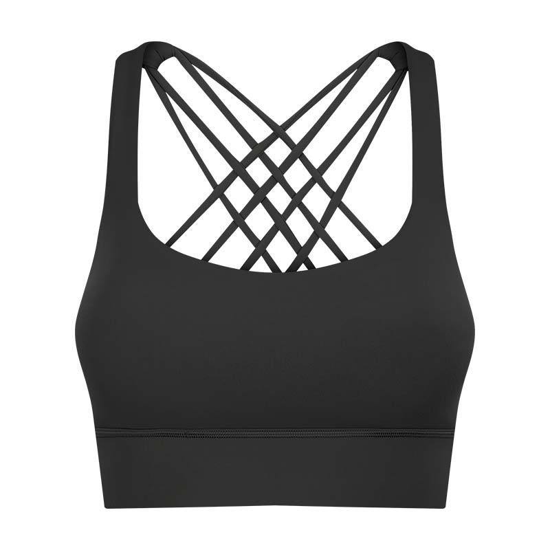 Fitness Women's Hem Widened Cross Beautiful Back Gather Sports Bra - Image 6