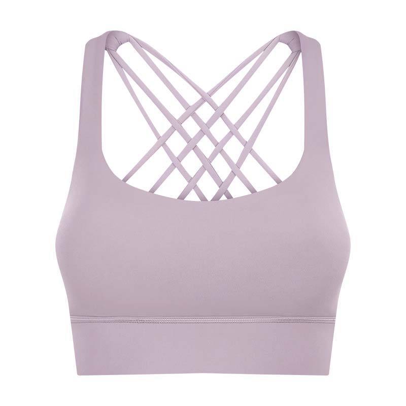 Fitness Women's Hem Widened Cross Beautiful Back Gather Sports Bra - Image 7