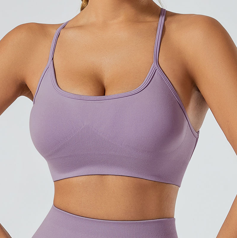 Summer Back Shaping Strap Cross Bra Wear Shockproof Running Fitness Clothes