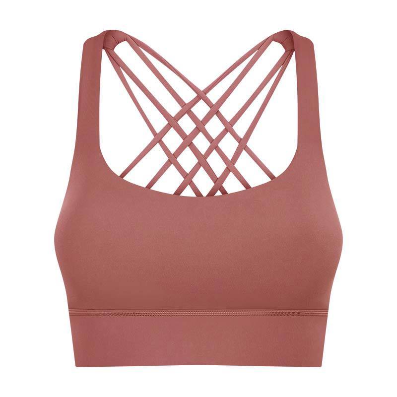 Fitness Women's Hem Widened Cross Beautiful Back Gather Sports Bra - Image 2