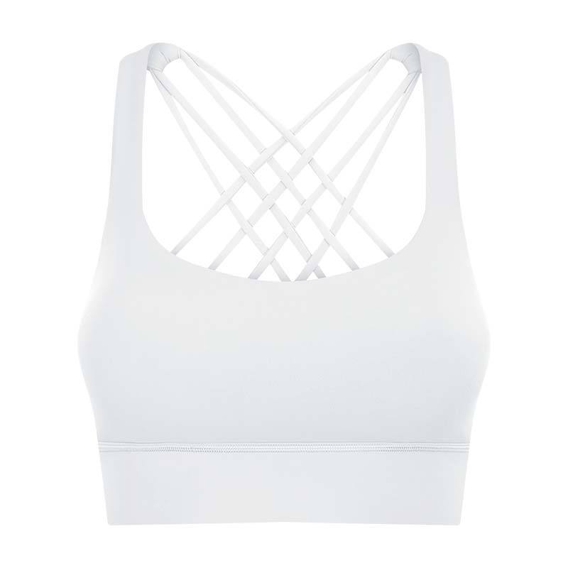 Fitness Women's Hem Widened Cross Beautiful Back Gather Sports Bra - Image 3
